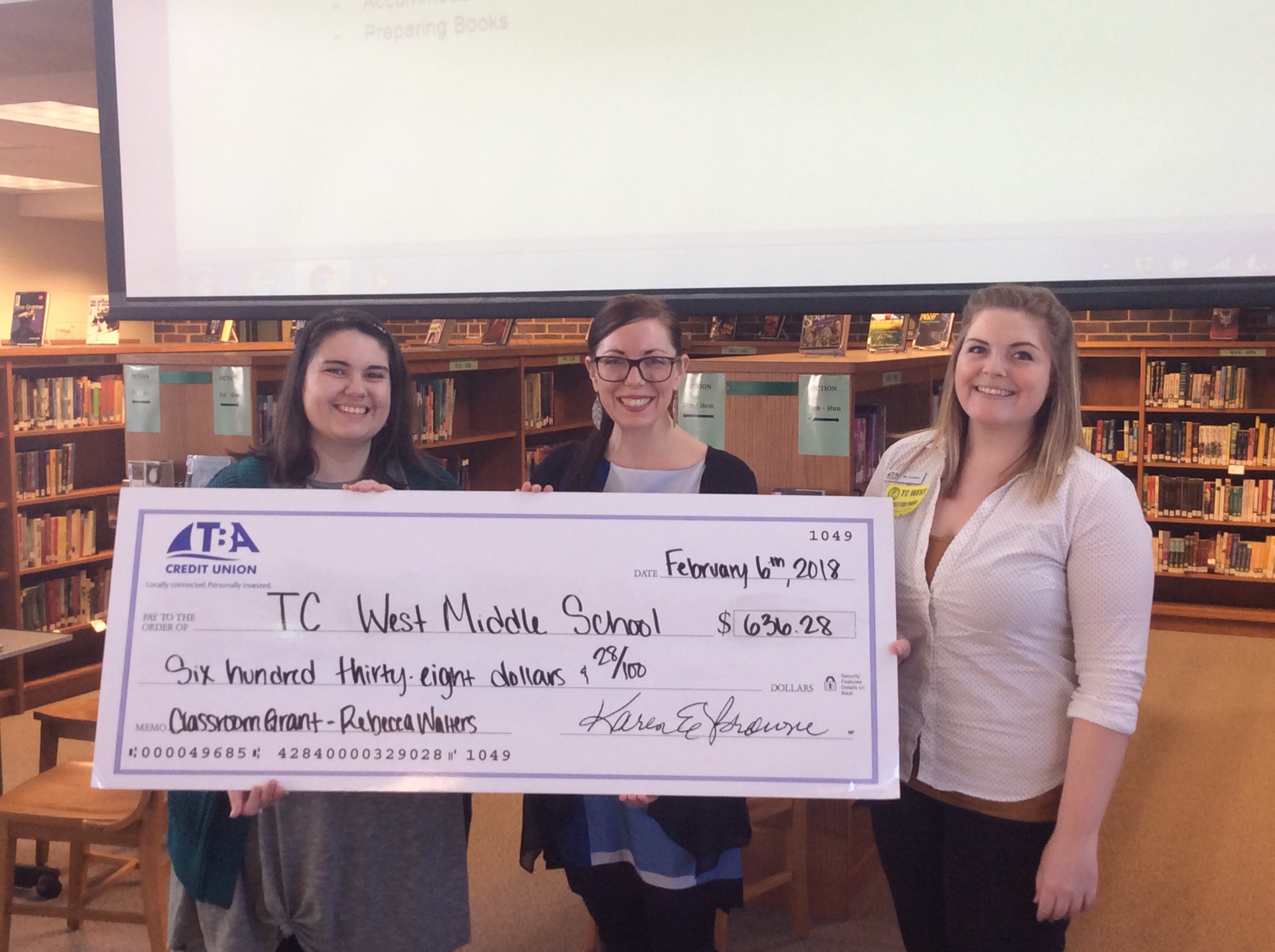 TBACU Presents Classroom Grant to Traverse City West City